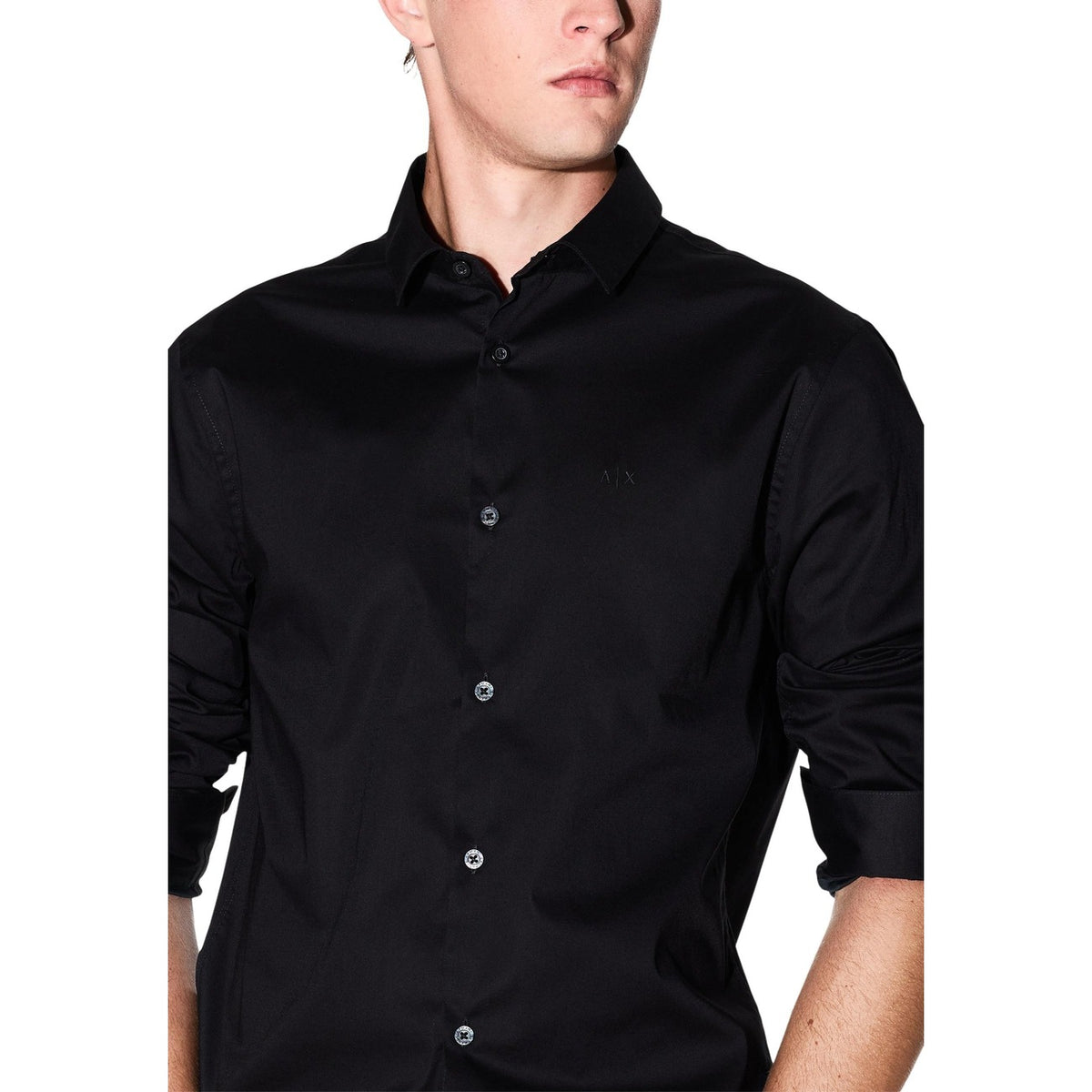 Image 3 : Vue dos chemise noire Armani Exchange coupe ajustée homme — Delvale