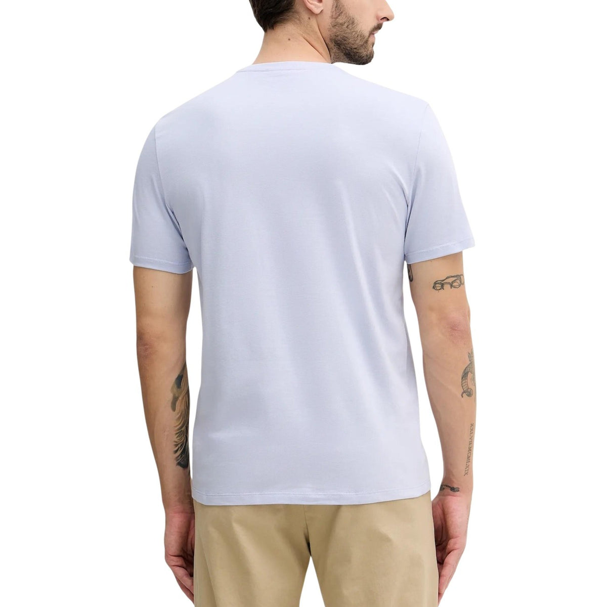 Image 3 : T-shirt Calvin Klein Jeans homme bleu azur détail col rond — Delvale