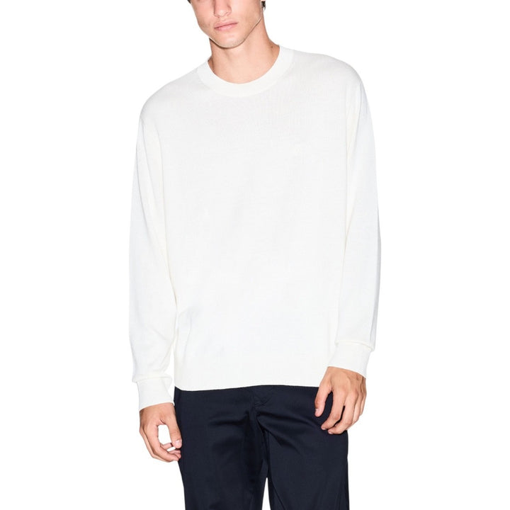 Image 1 : Pull blanc Armani Exchange homme col rond manches longues — Delvale