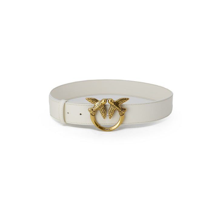Image 1 : Ceinture femme Pinko en cuir blanc immaculé avec finitions premium — Delvale
