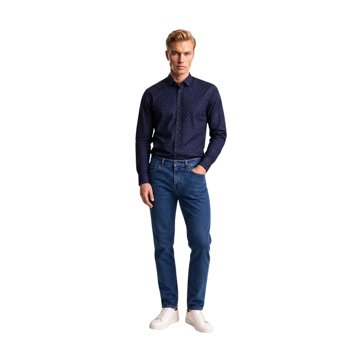 Image 3 : Chemise Armani Exchange homme, vue de dos, tissu structuré et coupe élégante — Delvale