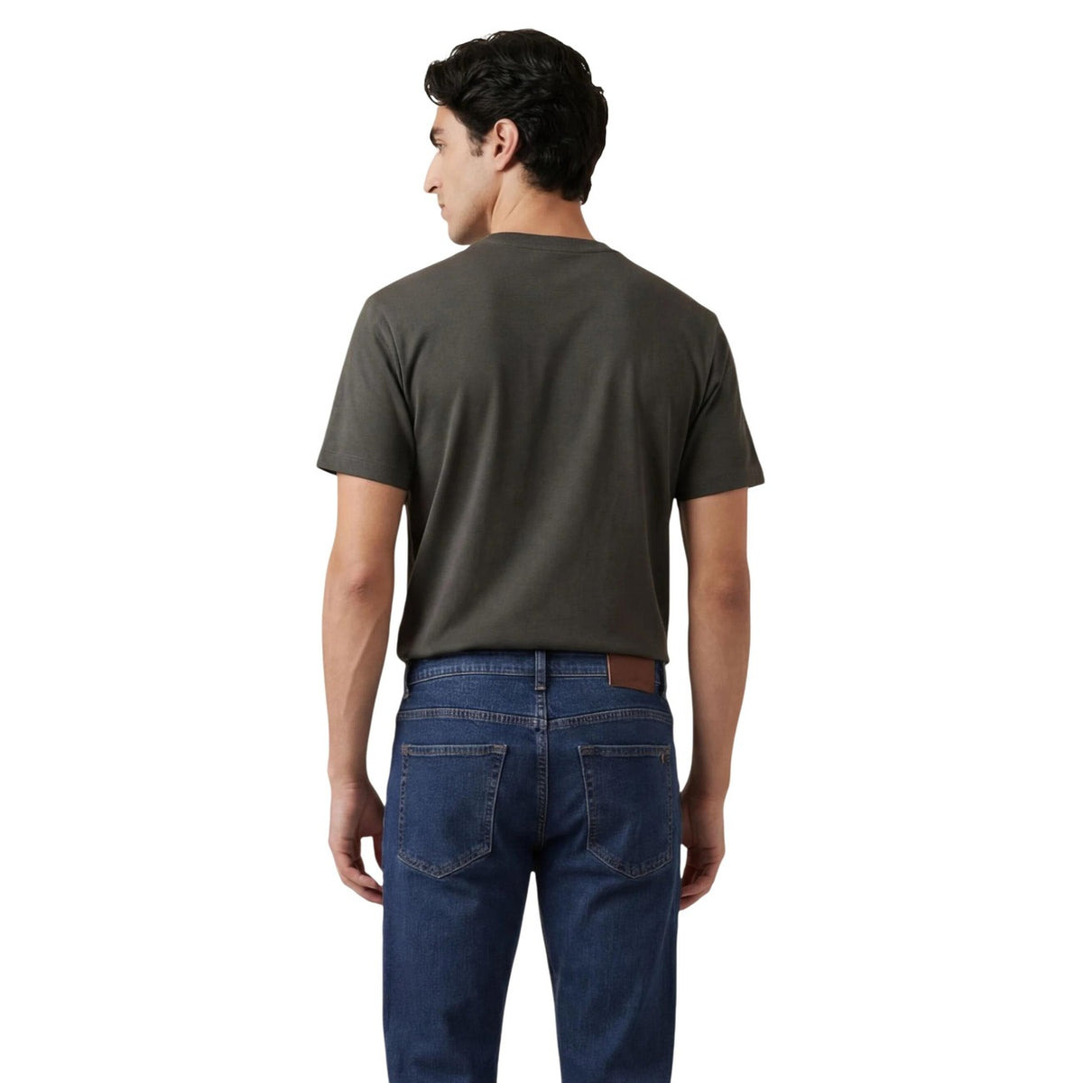 Image 3 : T-shirt Armani Exchange homme vert, vue de dos avec finitions — Delvale