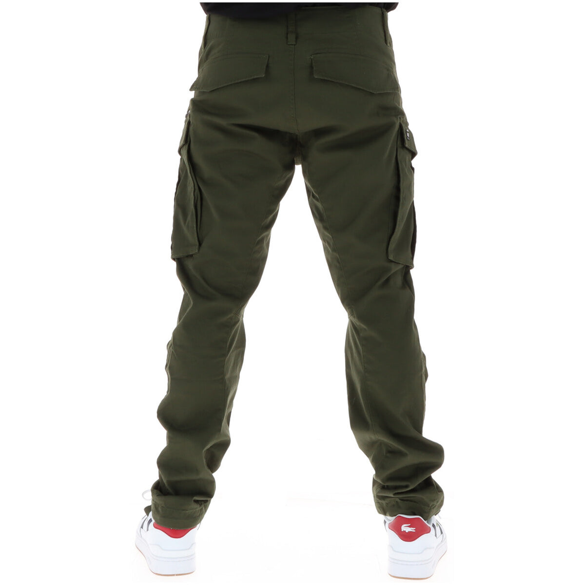 Image 2 : Détail des poches cargo latérales et de la poche zippée inclinée du pantalon G-Star homme vert kaki — Delvale
