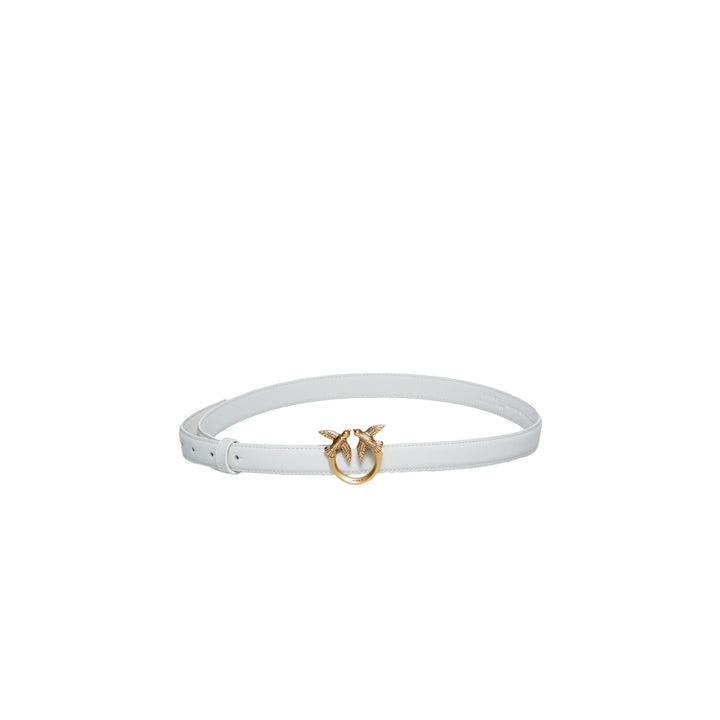 Image 1 : Ceinture Pinko femme en cuir blanc avec boucle signature élégante — delvale