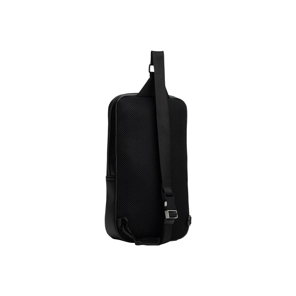 Image 2 : Sac porté épaule Tommy Hilfiger homme noir dos filet aéré sangle mono-bretelle réglable boucle argentée vue de dos — Delvale