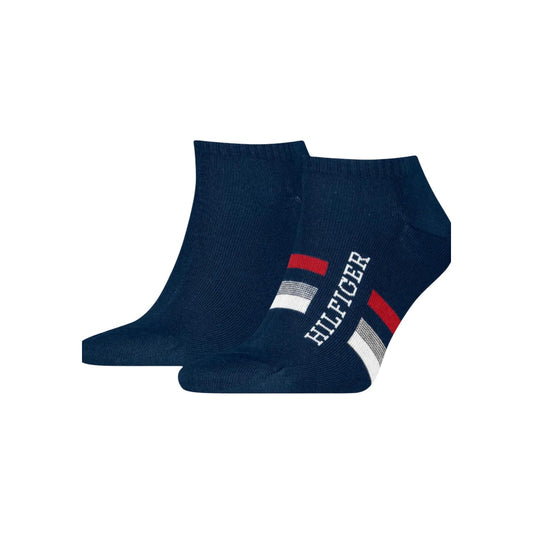 Image 2 : Vue de face des chaussettes Tommy Hilfiger sneaker marine, coupe basse extensible en coton doux — Delvale