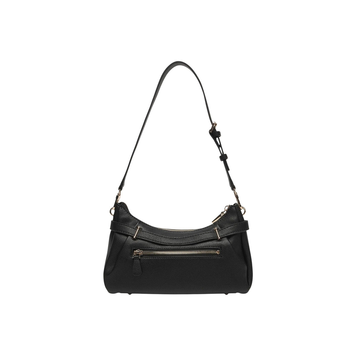 Image 3 : Détail du cadenas décoratif et logo Guess doré sur le sac bandoulière noir femme — Delvale