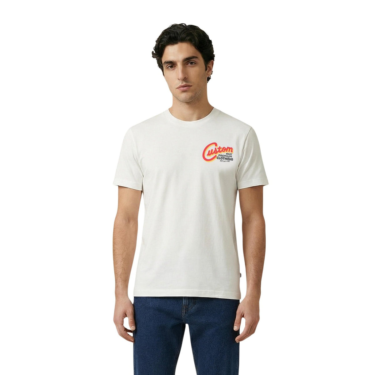 Image 5 : Gros plan matière coton t-shirt Replay homme noir, qualité premium — Delvale