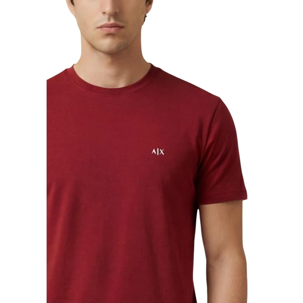 Image 3 : Vue de profil t-shirt homme bordeaux Armani Exchange — Delvale
