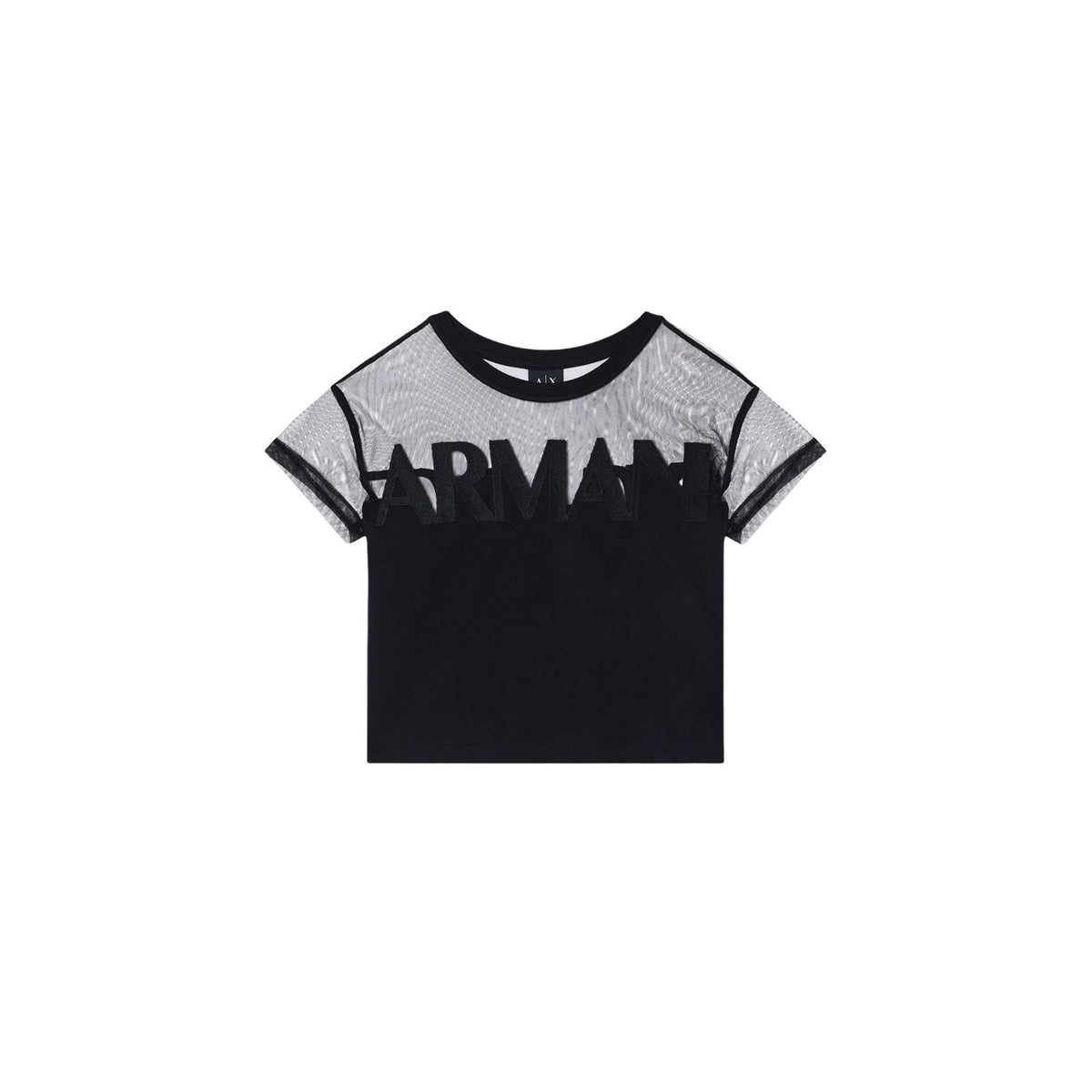 Image 4 : Vue d'ensemble t-shirt filet blanc Armani Exchange, coupe moderne féminine — delvale