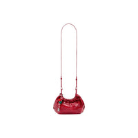 Desigual Sac Bandoulière Femme Rouge Verni Coussin Froncé Breloques