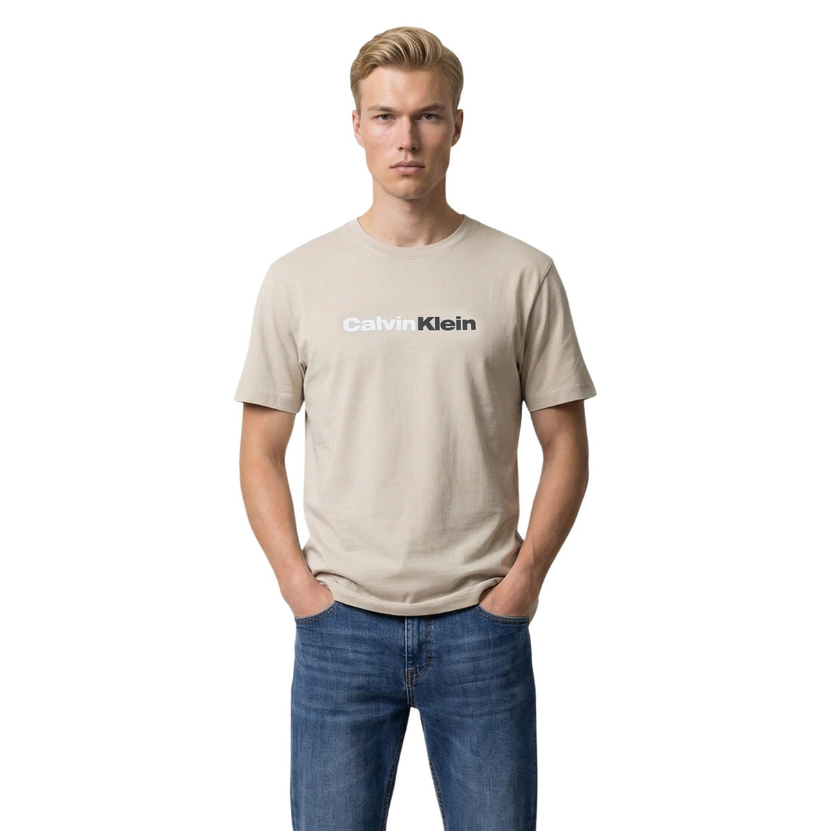 Image 8 : Calvin Klein Jeans T-Shirt Homme Noir Logo Imprimé Col Rond, présentation produit — Delvale