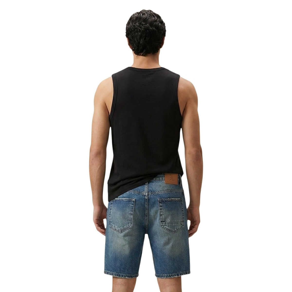 Image 3 : Débardeur homme noir Gianni Lupo, vue de dos sans manches — delvale
