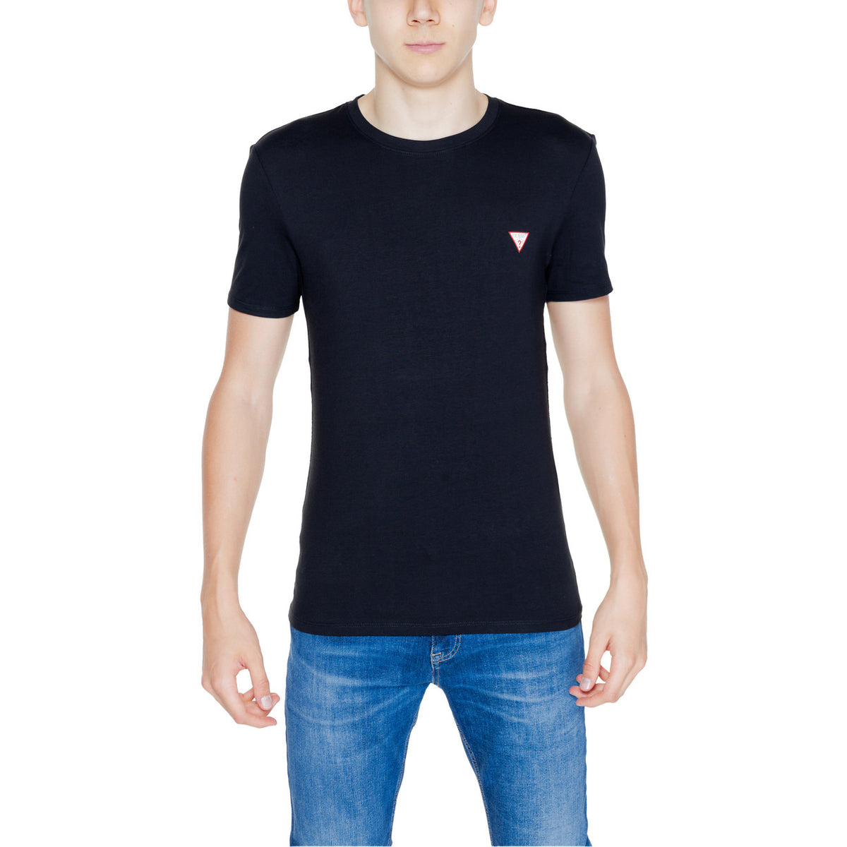 Image 5 : T-shirt Guess homme bleu manches courtes coton élasthanne vue arrière — Delvale