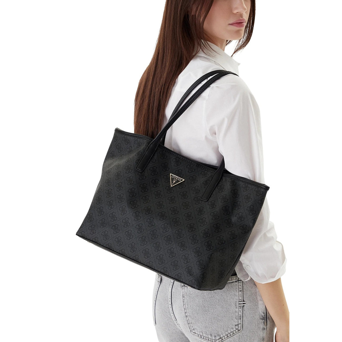 Image 2 : Sac Guess polyuréthane gris détail impression élégant pour femme — delvale