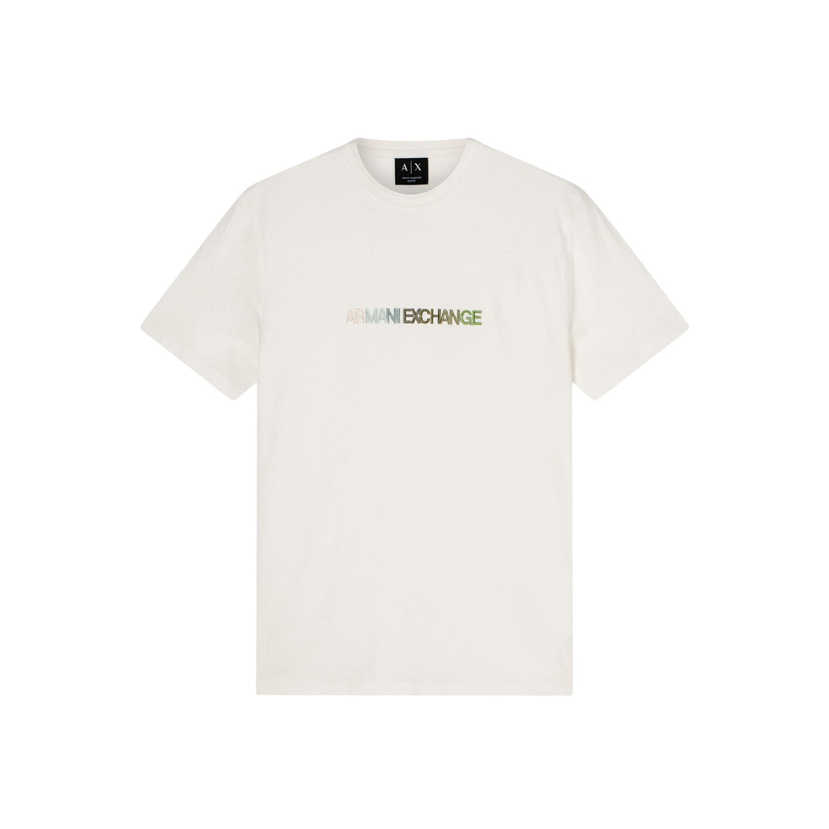 Image 1 : T-shirt blanc Armani Exchange homme col rond manches courtes — Delvale