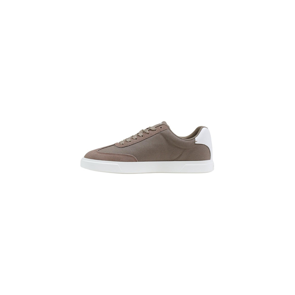 Image 3 : Baskets Calvin Klein homme beige, détail de la tige en coton organique et finition naturelle — Delvale