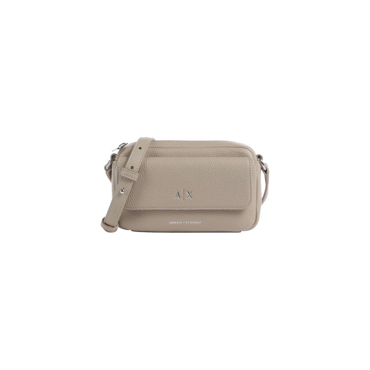 Image 1 : Sac bandoulière camera bag Armani Exchange femme en beige avec logo AX en façade et bandoulière réglable — Delvale