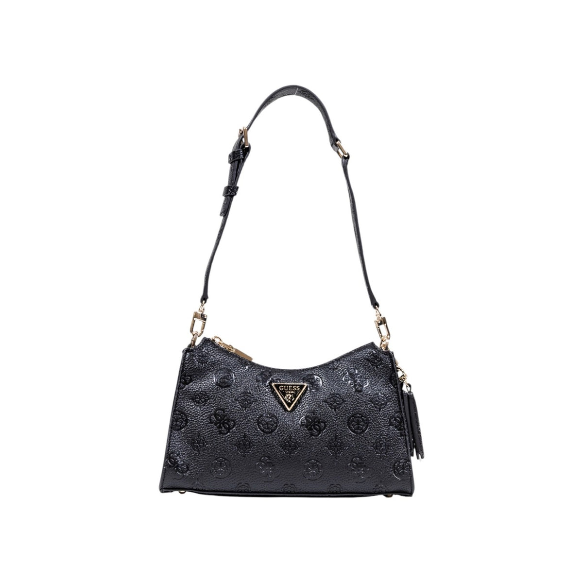 Image 1 : Sac à main Guess noir compact avec fermeture éclair, vue de face — delvale