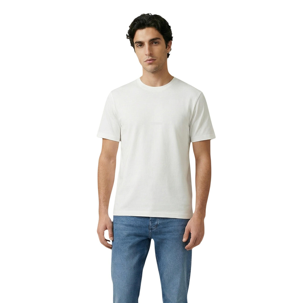 Image 4 : T-shirt homme noir Antony Morato col rond manches courtes, look casual urbain avec jean — 9yvwh4-xt