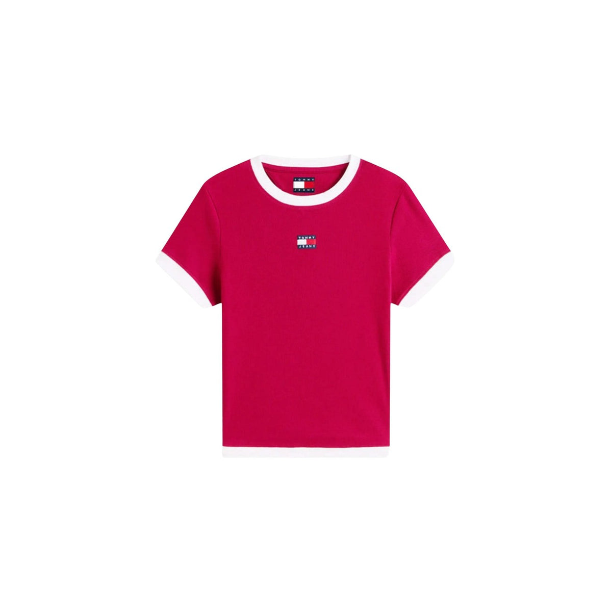 Image 4 : Détail col rond et manches courtes t-shirt blanc Tommy Hilfiger Jeans — delvale