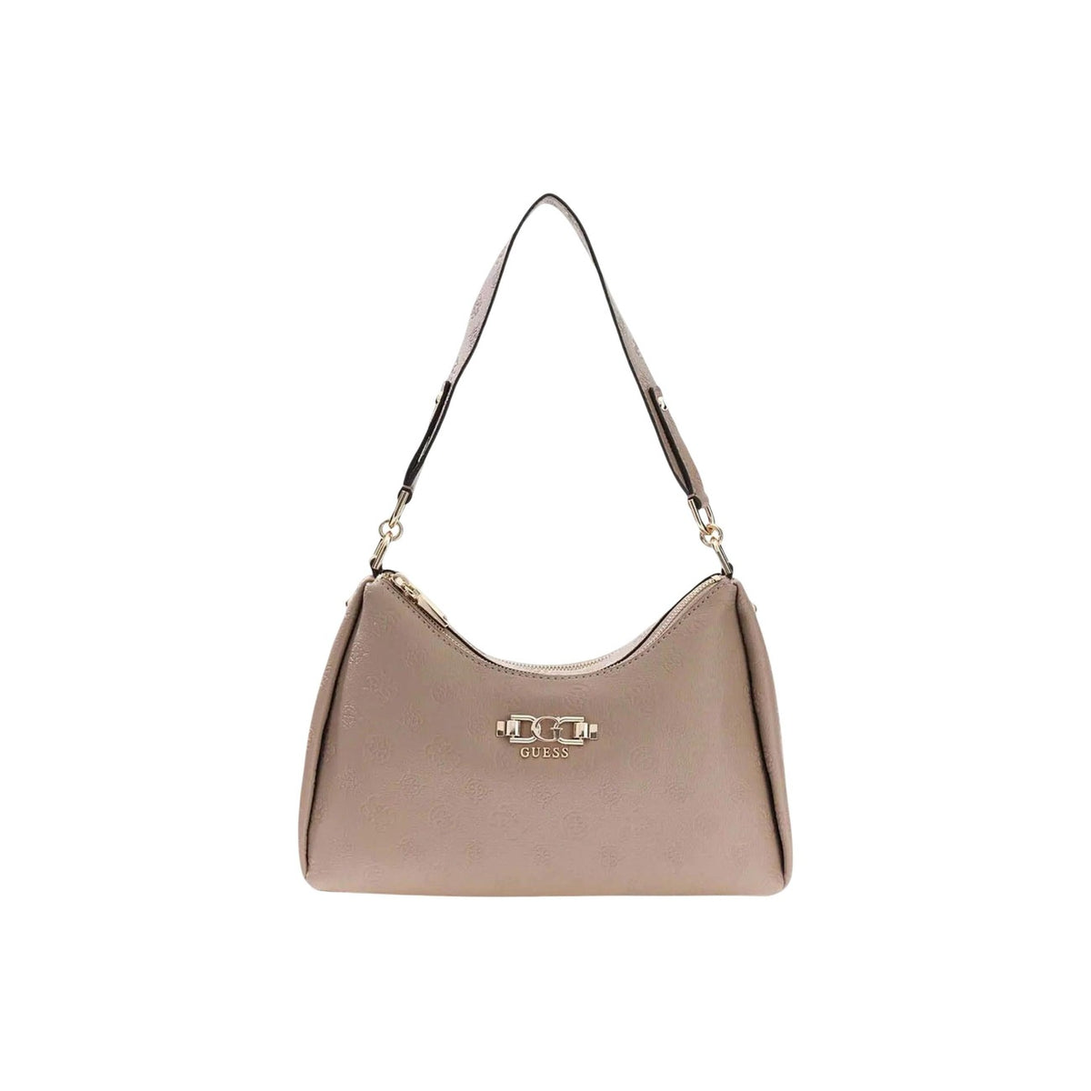 Image 1 : Sac à main Guess femme beige en polyuréthane avec fermeture éclair, vue de face — delvale