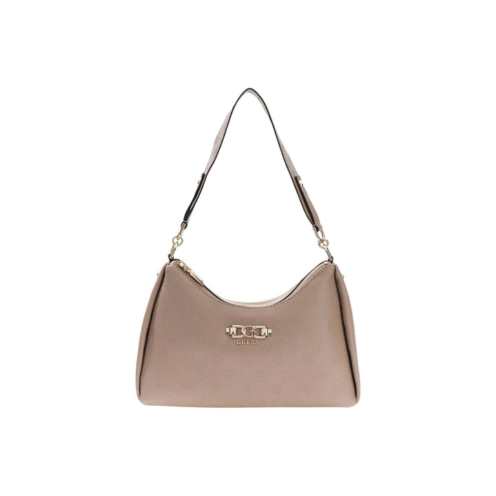 Image 1 : Sac à main Guess femme beige en polyuréthane avec fermeture éclair, vue de face — delvale