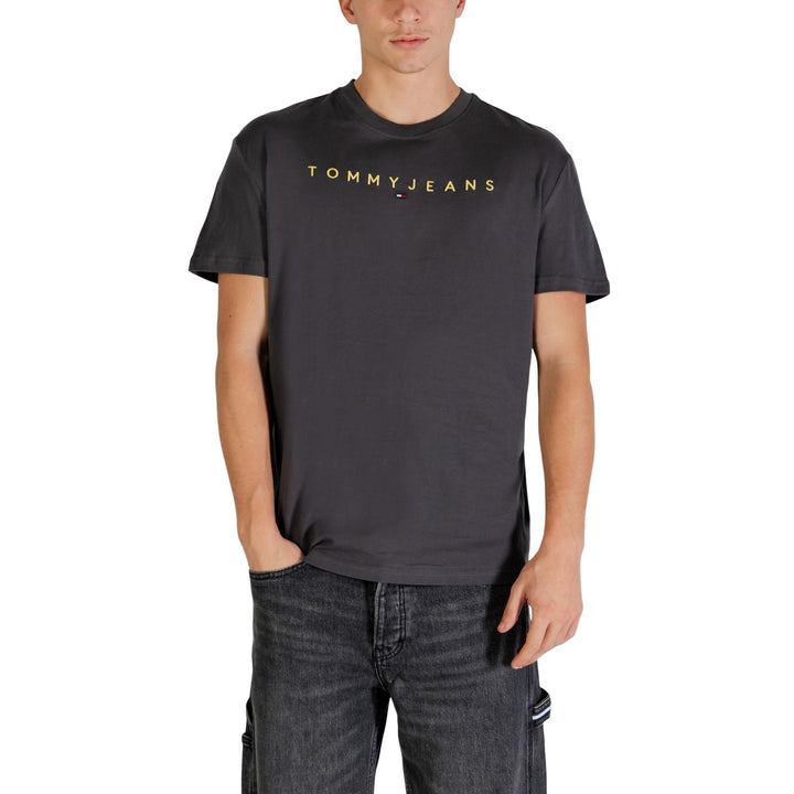 Image 1 : T-shirt Tommy Hilfiger Jeans homme gris anthracite manches longues en coton biologique — Delvale