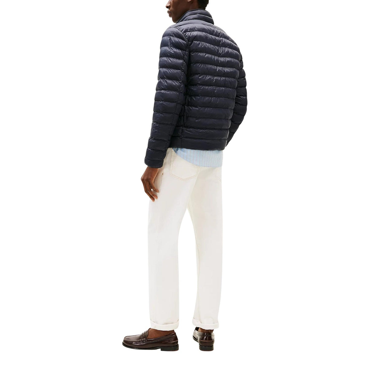 Image 2 : Détail veste Tommy Hilfiger Jeans homme bleue en nylon avec poches frontales — Delvale