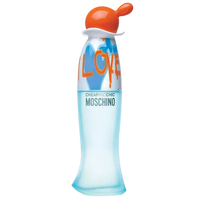 Image 1 : Parfum Moschino I Love Love eau de toilette flacon turquoise iconique disponible en 30ml 50ml 100ml — Delvale