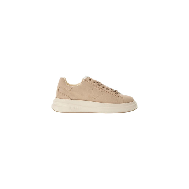 Image 1 : Sneakers Guess Salerno homme beige effet suédé vue de profil — Delvale