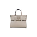 Armani Exchange Sac à Main Structuré Plaque AX Ajourée Beige