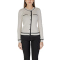 Morgan De Toi Pull Femme Beige Boutonné Manches Longues
