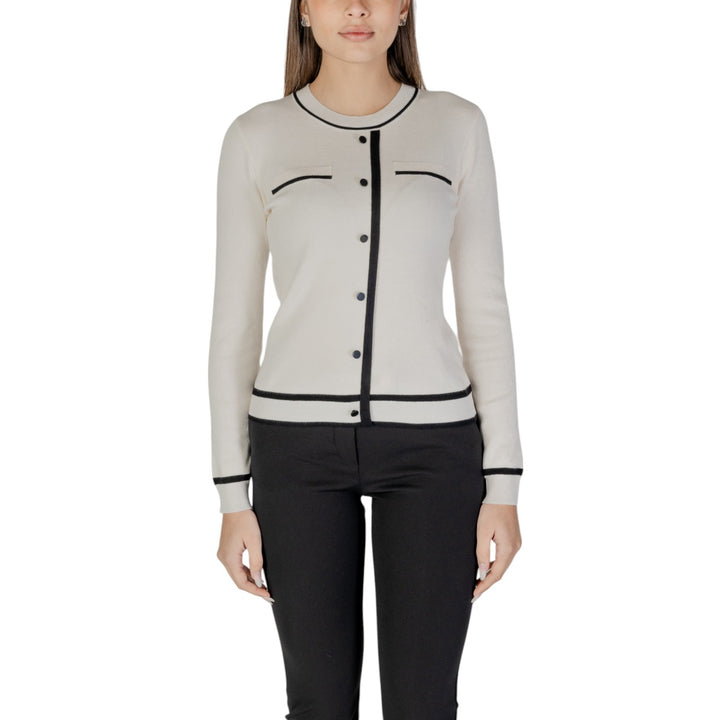 Image 1 : Pull beige Morgan De Toi femme à col rond et fermeture boutonnée — delvale