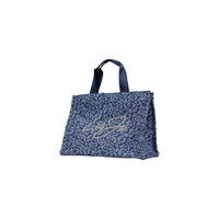 Image 2 : Sac à main Liu Jo femme format rectangulaire bleu motif léopard jacquard et doubles anses en tissu bleu marine — Delvale