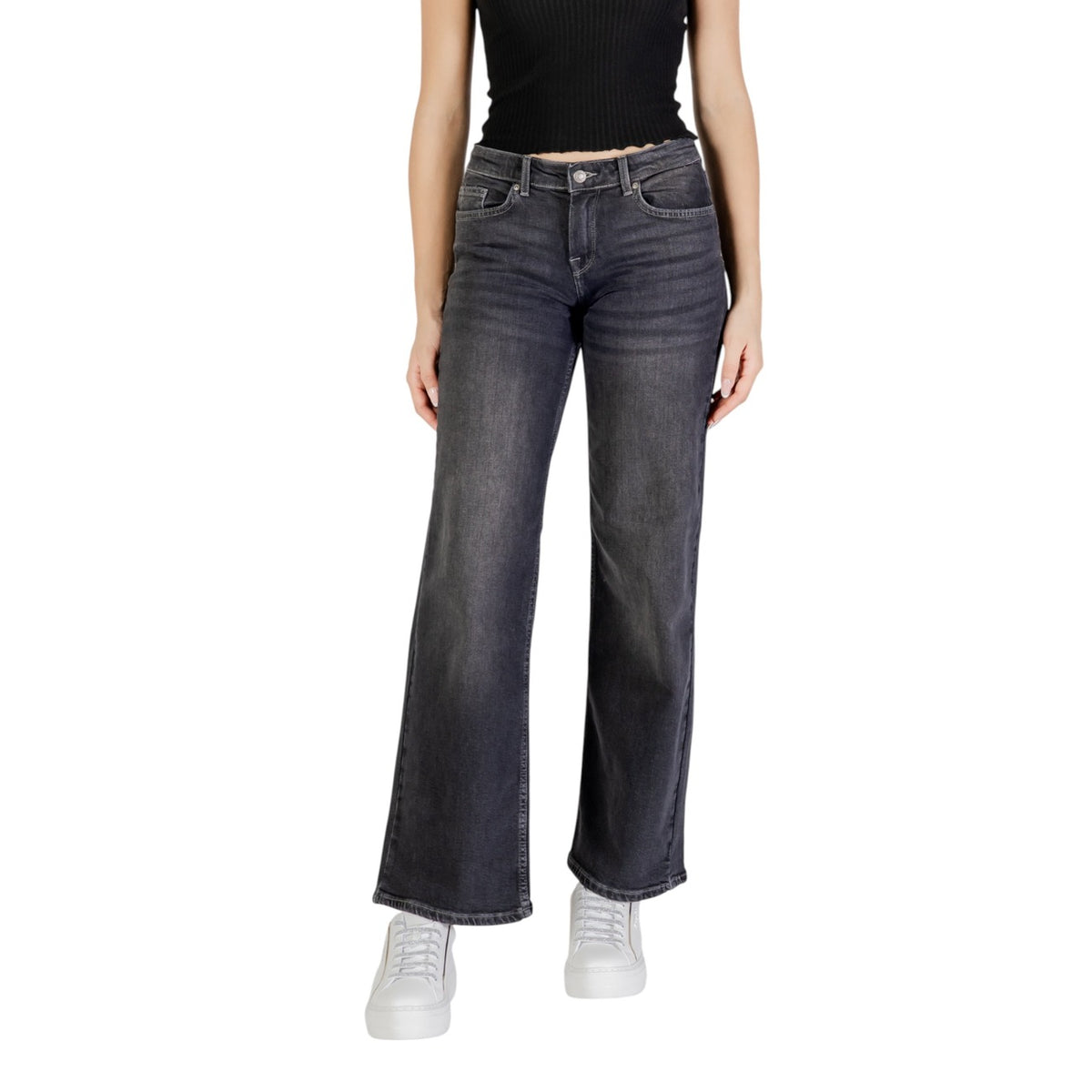Image 1 : Jean femme Only noir coupe moderne avec fermeture zip — Delvale