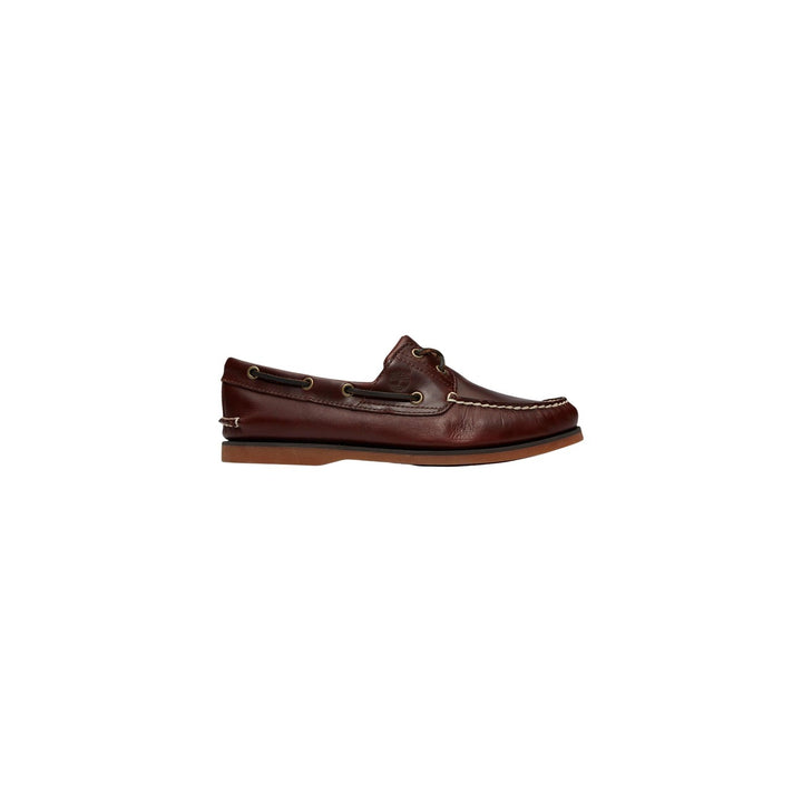Vue latérale de la chaussure bateau Timberland homme marron Classic 2-Eye