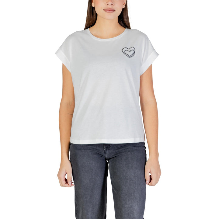 Image 1 : T-shirt Morgan De Toi blanc femme col rond manches courtes — delvale