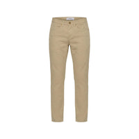 Image 3 : Détail fermeture zip et bouton doré du pantalon chino Jeckerson homme beige — Delvale