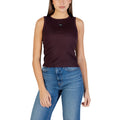 Calvin Klein Jeans Top Débardeur Côtelé Logo Femme