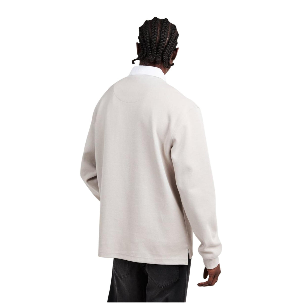 Polo Boss homme beige sable manches longues coupe oversize vue dos