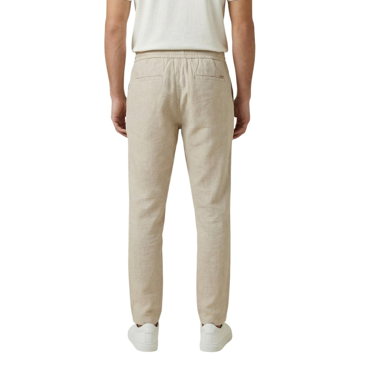 Image 3 : Pantalon homme Gianni Lupo beige, vue de dos avec poches arrières — delvale