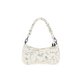 Desigual Sac Baguette Femme Ivoire Imprimé Manuscrit Anse Perlée