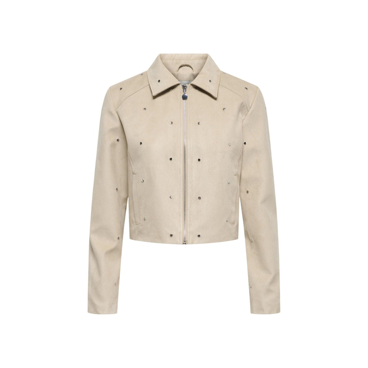 Image 1 : Veste beige femme Jacqueline De Yong col classique fermeture éclair — delvale
