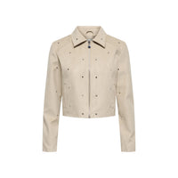 Image 1 : Veste beige femme Jacqueline De Yong col classique fermeture éclair — delvale