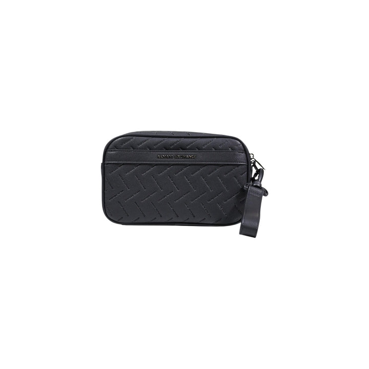 Image 1 : Sacoche Armani Exchange homme noire avec motif chevron gaufré et double zip — Delvale