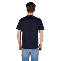 Image 2 : Vue détail du motif imprimé sur t-shirt Replay homme bleu en coton — Delvale