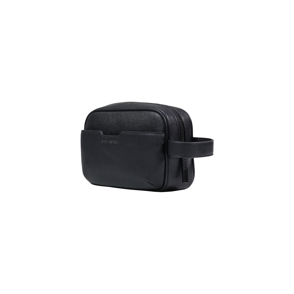 Image 2 : Vue détaillée de la trousse de toilette Armani Exchange noire avec poche façade et finitions premium — Delvale
