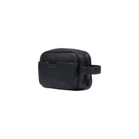 Image 2 : Vue détaillée de la trousse de toilette Armani Exchange noire avec poche façade et finitions premium — Delvale
