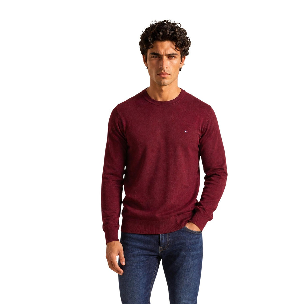 Tommy Hilfiger – Pull Homme Col Rond Signature Noir